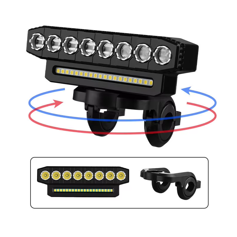 Ładowana przez USB lampka rowerowa z 120 dB klaksonem i podwójnym przełącznikiem dla bezpieczeństwa rowerowego