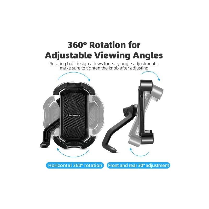 ROCKBROS uchwyt rowerowy na telefon 360° obrót odporność na wstrząsy uniwersalna kompatybilność na rower E-bike