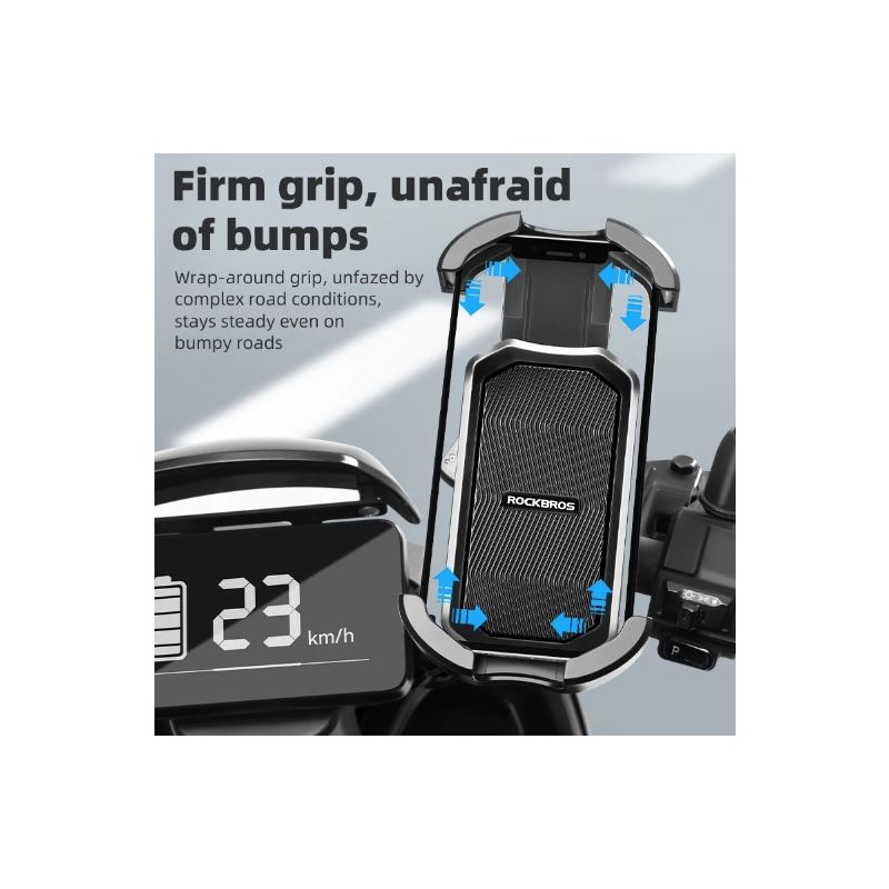 ROCKBROS uchwyt rowerowy na telefon 360° obrót odporność na wstrząsy uniwersalna kompatybilność na rower E-bike