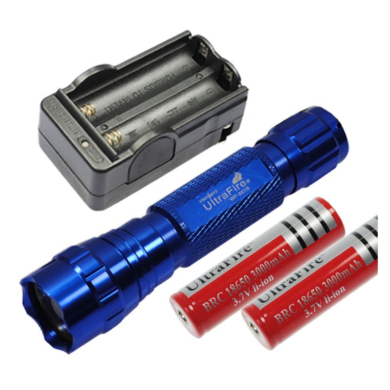 Latarka LED Ultrafire 501B 1300 lumenów 5 trybów Multi Color Select idealna do trekkingu i biwakowania