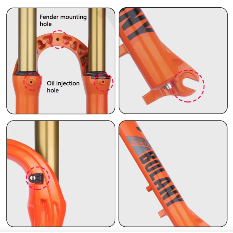 Widelec MTB Bolany z amortyzacją pneumatyczną dla miłośników kolarstwa górskiego lekki i wytrzymały