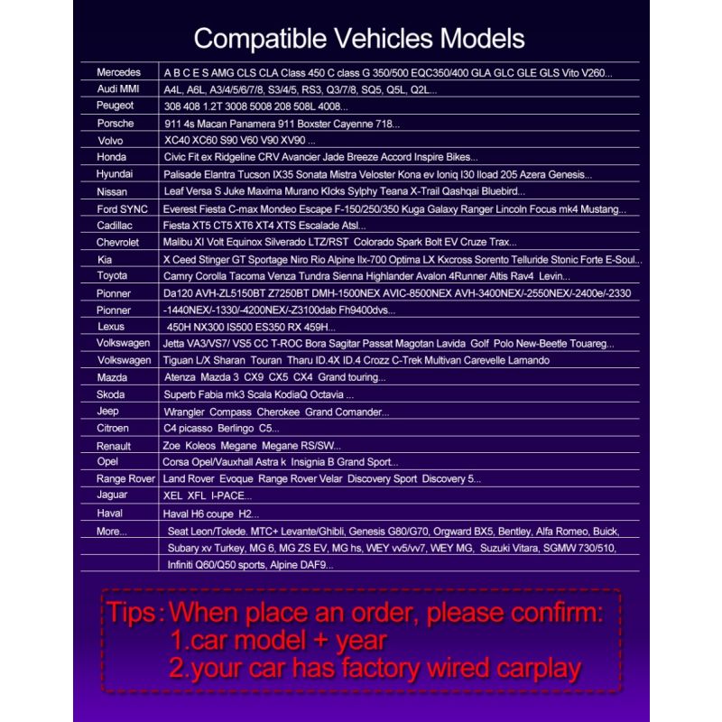 CarlinKit 4.0 Bezprzewodowy CarPlay Box Adapter Plug and Play Łatwa Instalacja dla Audi VW Porsche Kia