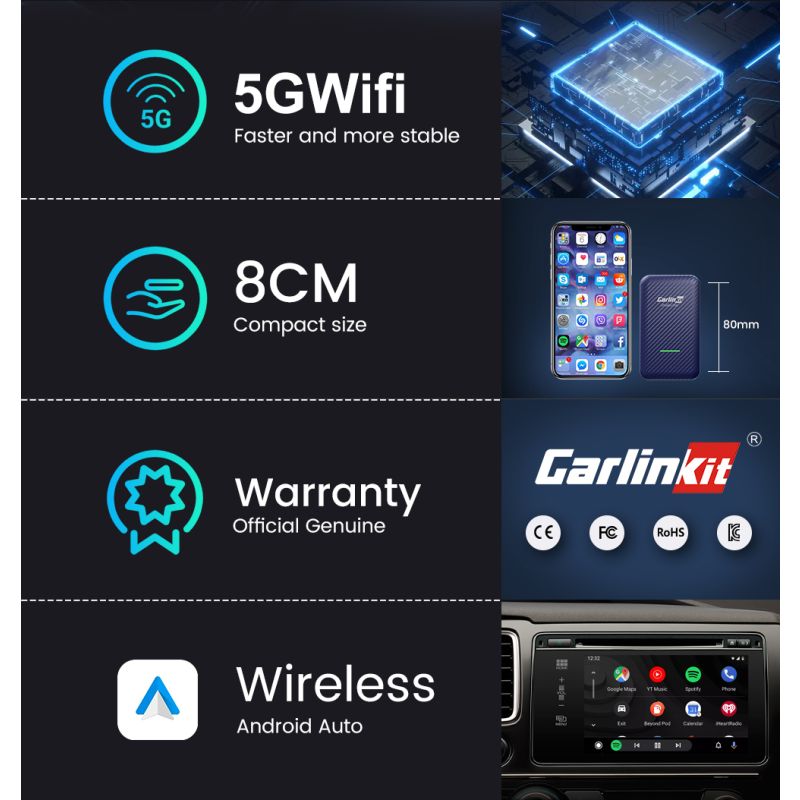 CarlinKit 4.0 Bezprzewodowy CarPlay Box Adapter Plug and Play Łatwa Instalacja dla Audi VW Porsche Kia