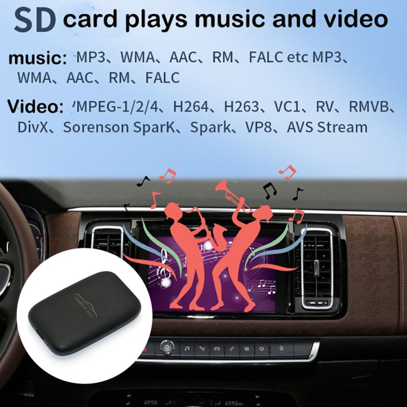 Bezprzewodowy adapter Carplay Box Netflix YouTube multimedialne pudełko wideo idealne akcesoria samochodowe