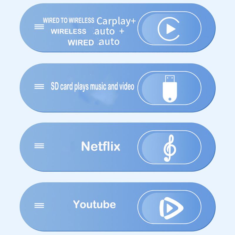 Bezprzewodowy adapter Carplay Box Netflix YouTube multimedialne pudełko wideo idealne akcesoria samochodowe
