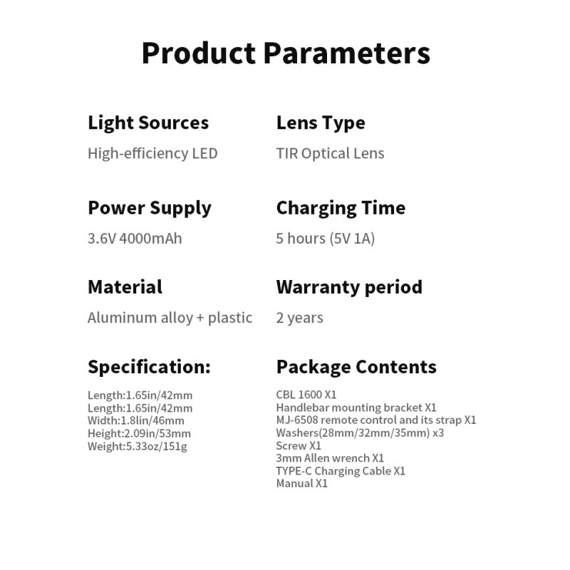 Magicshine CBL1600 wiszący kabel odcinający 1600 lumenów światło rowerowe LED dla bezpieczeństwa i widoczności