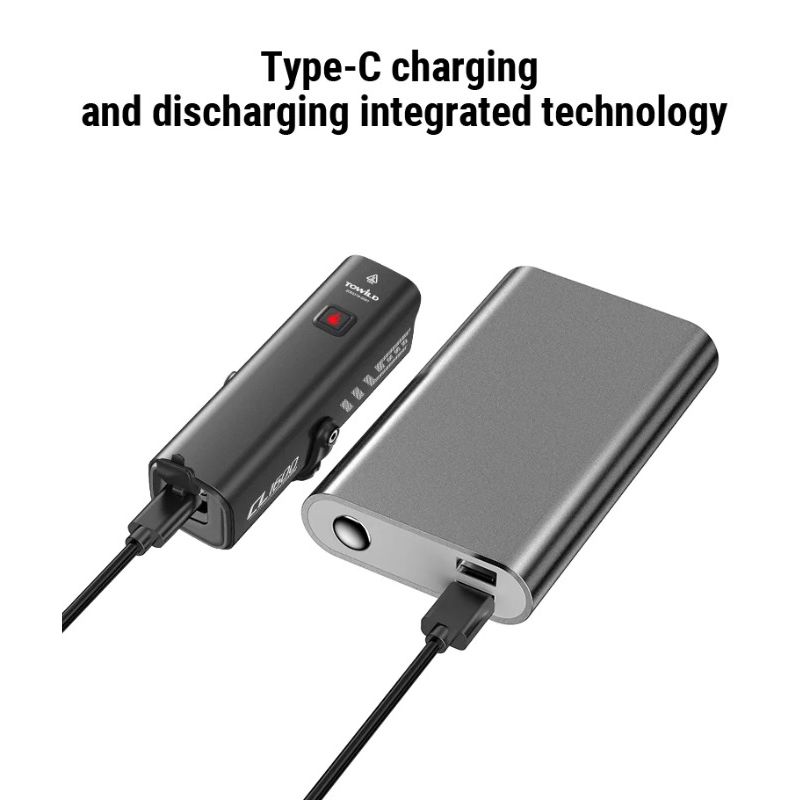 TOWILD CL1600 lampka rowerowa 1600 lm ładowanie USB akumulator 21700 wodoodporny reflektor nocna jazda