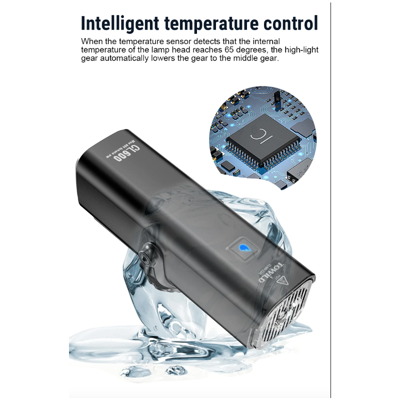 TOWILD CL600 lampka rowerowa LED ładowana USB wodoodporny reflektor 2000mAh idealny na nocna jazda