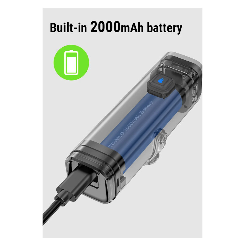 TOWILD CL600 lampka rowerowa LED ładowana USB wodoodporny reflektor 2000mAh idealny na nocna jazda