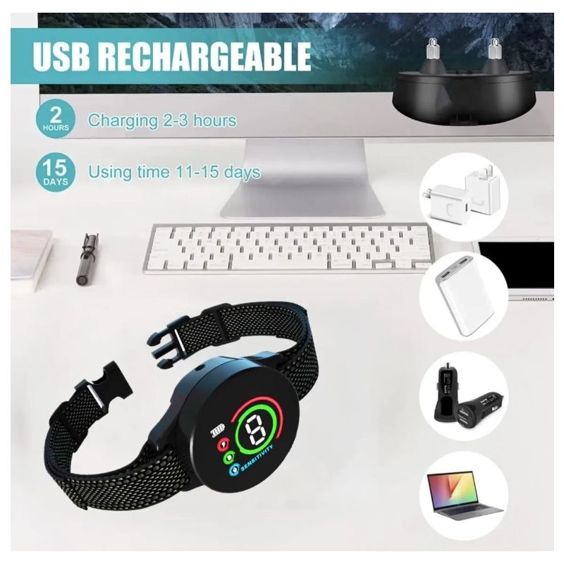 Inteligentna Automatyczna Obroża Przeciw Szczekaniu z Akumulatorem Skuteczne Zarządzanie Szczekaniem Wodoodporna