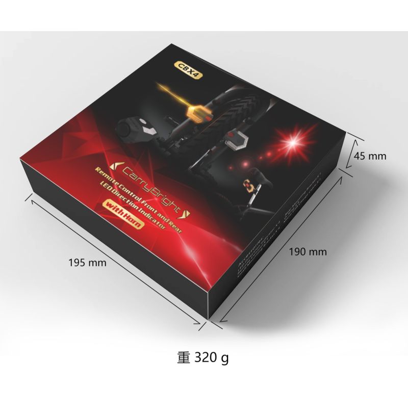 CarryBright CBX4 kierunkowskaz rowerowy klakson wodoodporny LED z ładowaniem USB dla bezpieczeństwa rowerowego