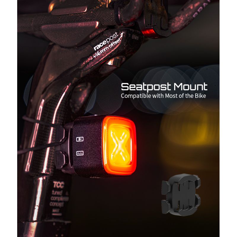 Enfitnix Cubelite III inteligentne światło tylne ultra jasne LED 30 lumenów kompaktowy design USB dla rowerzystów