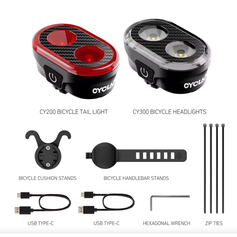 CYCLAMI CY200 inteligentny czujnik hamulców tylne światło LED akcesoria rowerowe do jazdy nocnej IPX6 trwałe