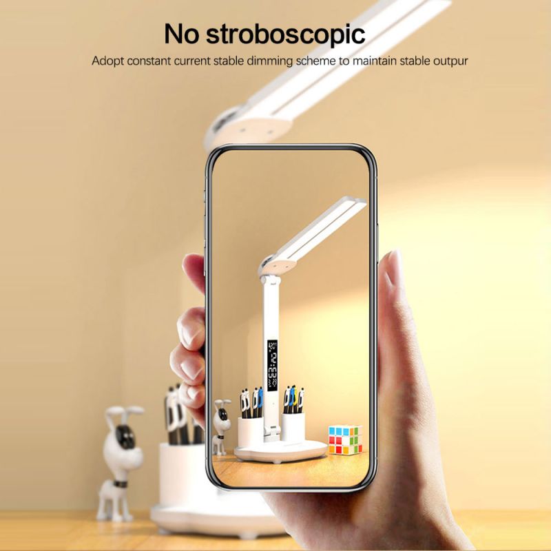 Lampa LED biurkowa z USB i kalendarzem Ochrona oczu i regulowana jasność do domowego biura i nauki