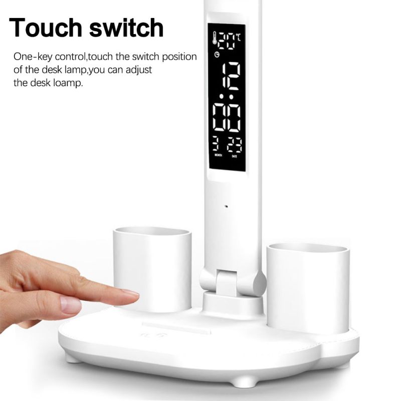 Lampa LED biurkowa z USB i kalendarzem Ochrona oczu i regulowana jasność do domowego biura i nauki
