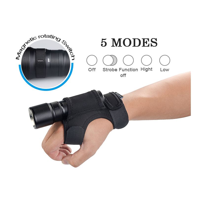 TrustFire TR-DF008 latarka LED do nurkowania 700 lumenów IPX8 wodoodporna sprzęt przygodowy aluminium lotnicze