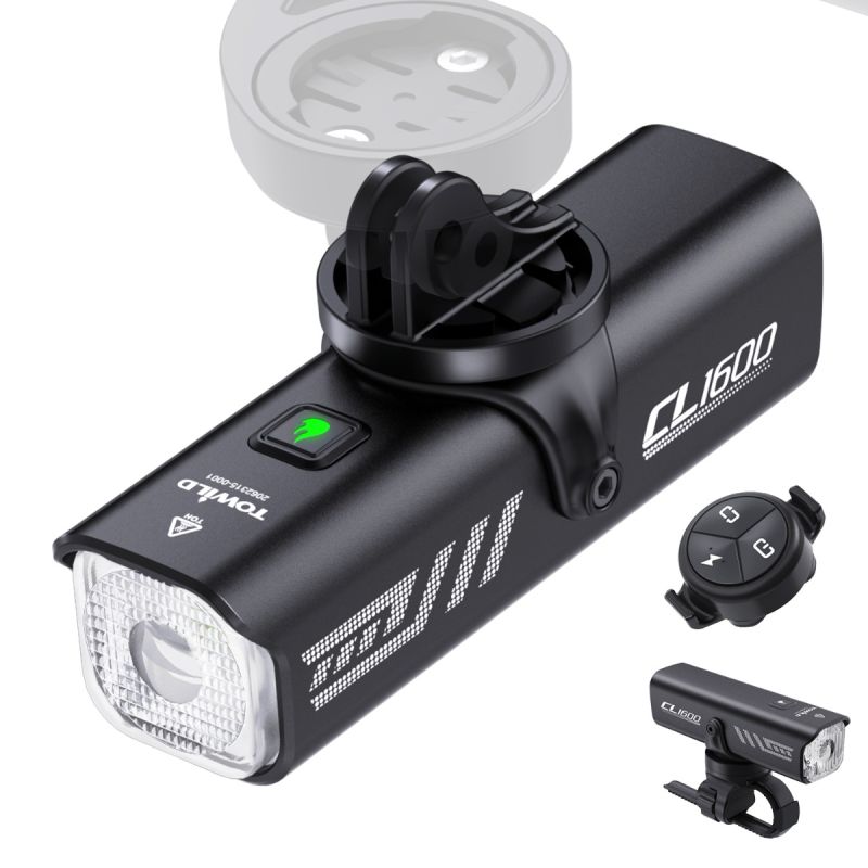 TOWILD CL1600 lampka rowerowa 1600 lm ładowanie USB akumulator 21700 wodoodporny reflektor nocna jazda