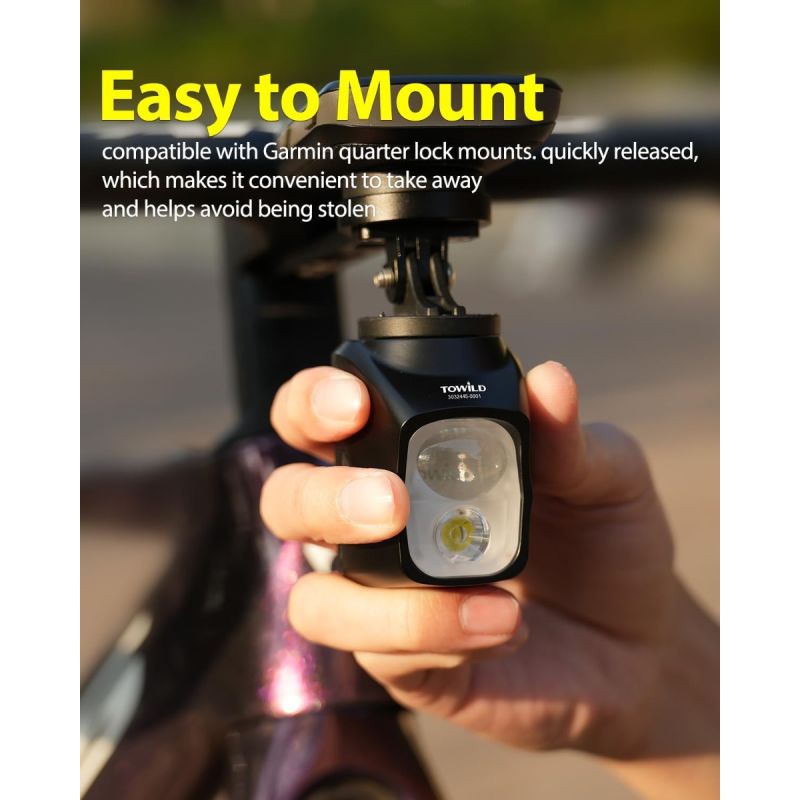 Odkryj TOWILD DLite 1700 DL1700: Mocna Lampka Rowerowa 1900 Lumenów, USB, Wodoodporna dla Jazdy Nocą