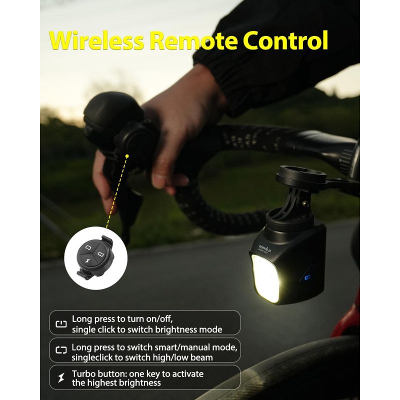 Odkryj TOWILD DLite 1700 DL1700: Mocna Lampka Rowerowa 1900 Lumenów, USB, Wodoodporna dla Jazdy Nocą