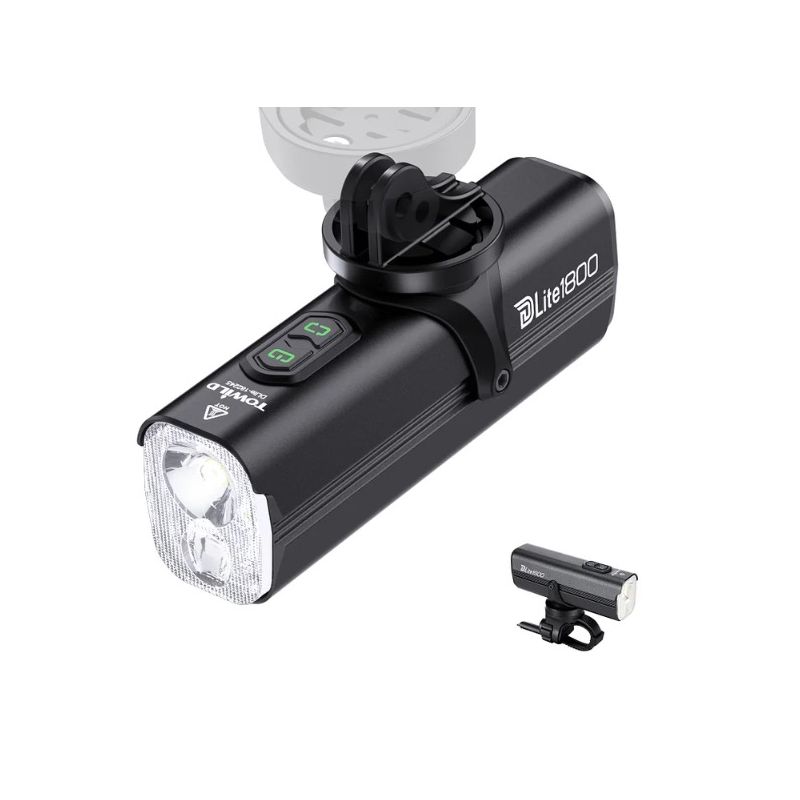 TOWILD DLite 1800 ładowalna USB lampka rowerowa 2100 lumenów wodoodporny reflektor z baterią 5000mAh