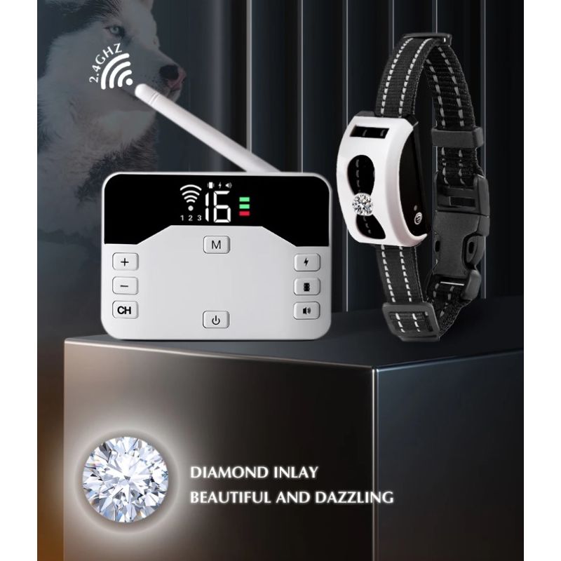 Bezprzewodowy Elektroniczny System Ogrodzeniowy dla Psów z Zdalną Obrożą Treningową i Bezpieczne Granice