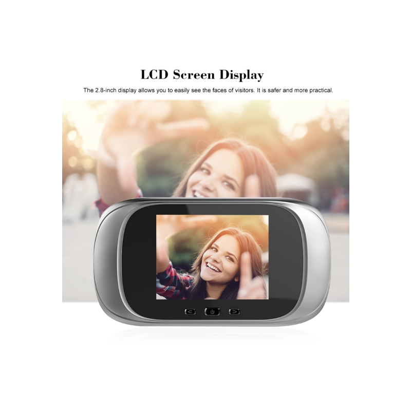 Cyfrowy Wizjer Drzwi z Kamerą i Dzwonkiem 2.8 cala – Monitoring Domu z Noktowizją i Zdjęciami