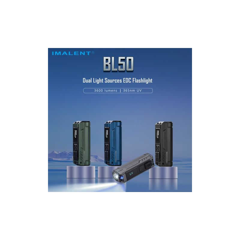 Latarka LED IMALENT BL50 3600 Lumenów ładowanie typu C kompaktowa konstrukcja idealna do przygód na świeżym powietrzu.