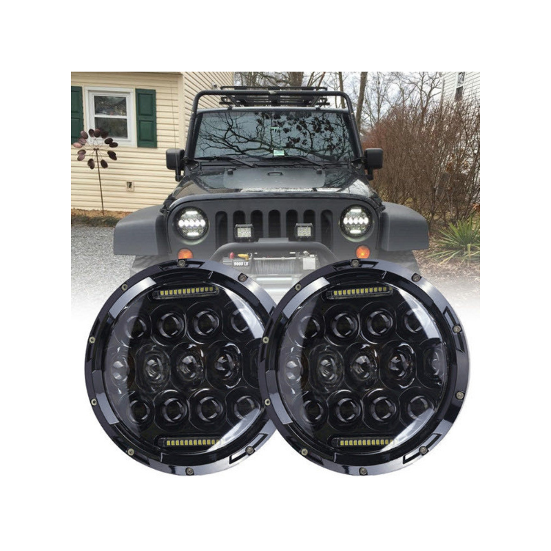 7-calowy reflektor LED 75W do Harley Jeep Wrangler Hummer wodoodporność IP67 odlew aluminium oświetlenie pojazdu
