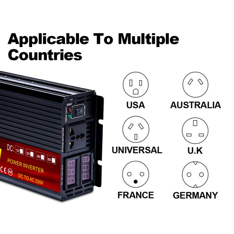 EASUN przetwornica napięcia czysta fala sinusoidalna 2000W-5000W zasilanie 12V/24V-220V ochrona elektroniki