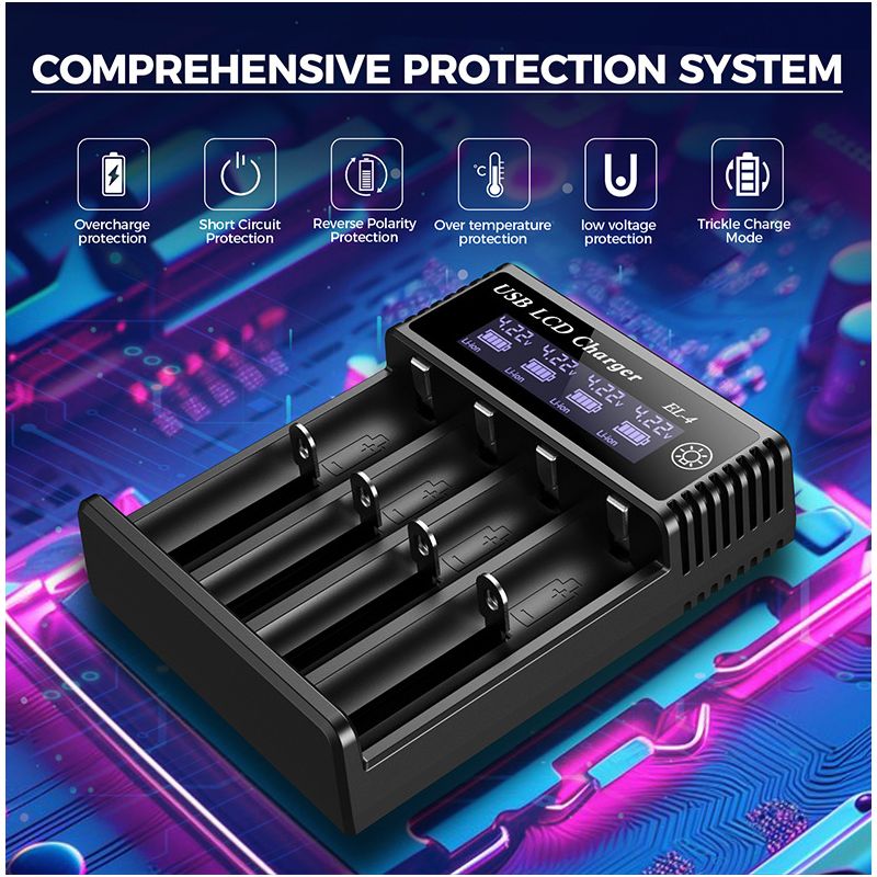 Inteligentna ładowarka USB LCD do akumulatorów 18650 oraz AA AAA z wyświetlaczem statusu ładowania baterii