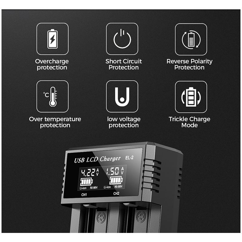 Inteligentna ładowarka USB LCD do akumulatorów 18650 oraz AA AAA z wyświetlaczem statusu ładowania baterii