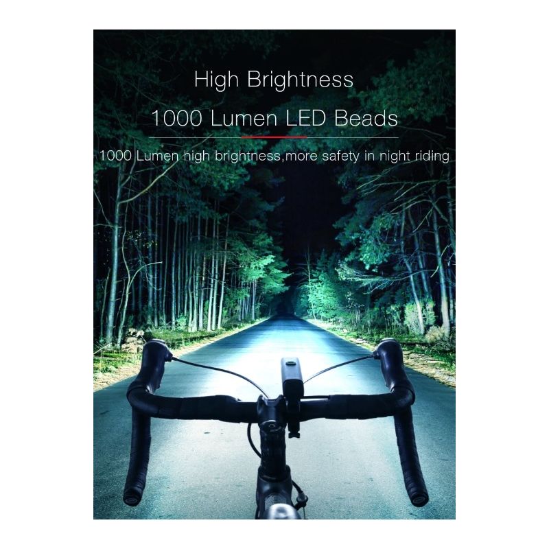 EOS530 Lampa Przednia MTB 1000LM Ładowanie USB Wodoodporna IPX4 Akcesoria Rowerowe Bezpieczna Jazda