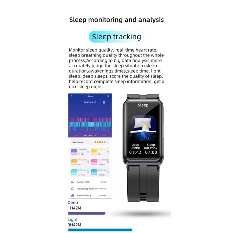 Inteligentny Zegarek EP01: Pomiar Cukru, EKG, Ciśnienia, Tętna i Temp. Całodobowy Monitoring Fitness!
