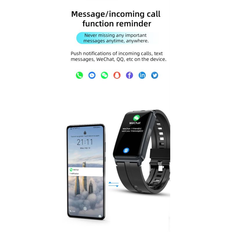 Inteligentny Zegarek EP01: Pomiar Cukru, EKG, Ciśnienia, Tętna i Temp. Całodobowy Monitoring Fitness!