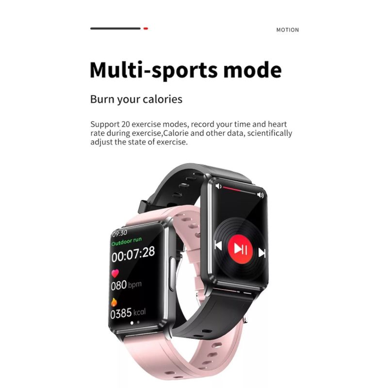 EP02 Smartband Zegarek: Poziom Cukru, EKG, Ciśnienie, Puls, Temp. Wodoodporny Tracker Fitness HD!