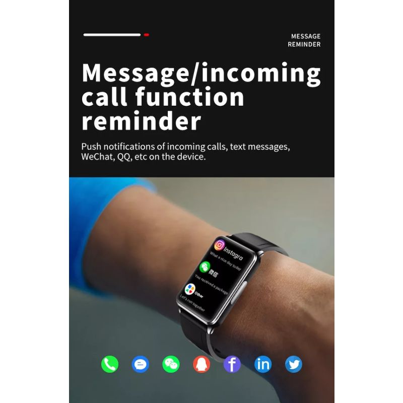 EP02 Smartband Zegarek: Poziom Cukru, EKG, Ciśnienie, Puls, Temp. Wodoodporny Tracker Fitness HD!