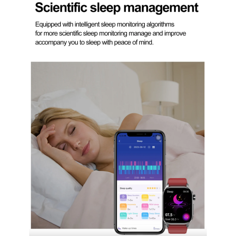E580 Inteligentny zegarek: glukoza, ECG, monitor serca, ciśnienia, IP68, Smartwatch