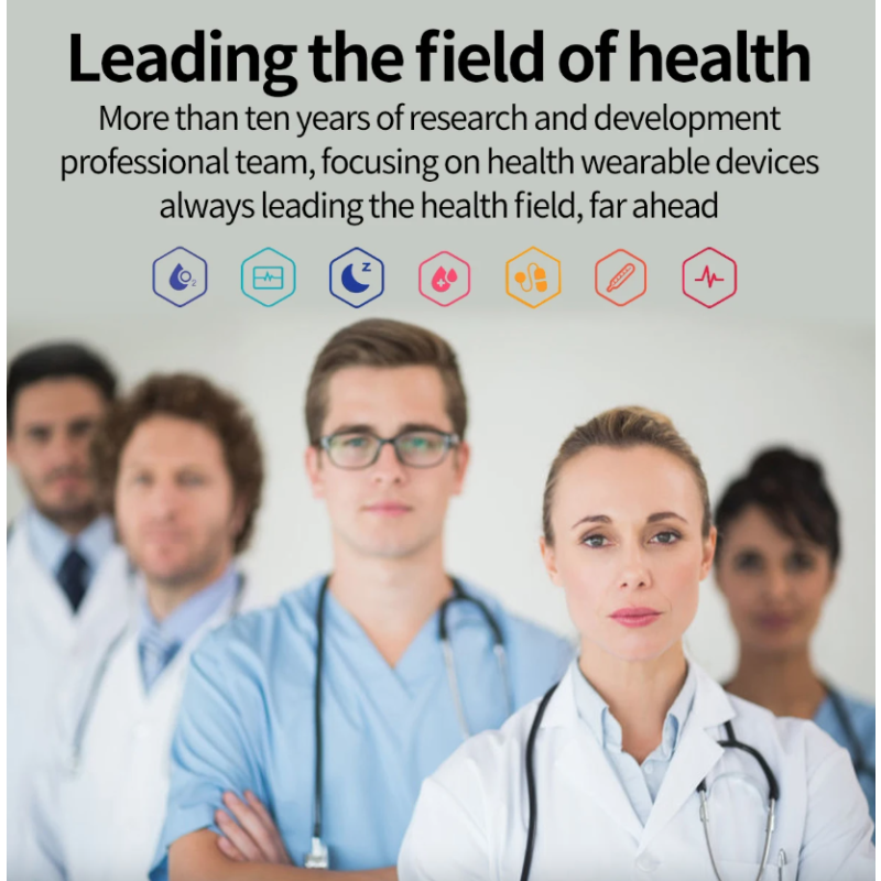 E580 Inteligentny zegarek: glukoza, ECG, monitor serca, ciśnienia, IP68, Smartwatch