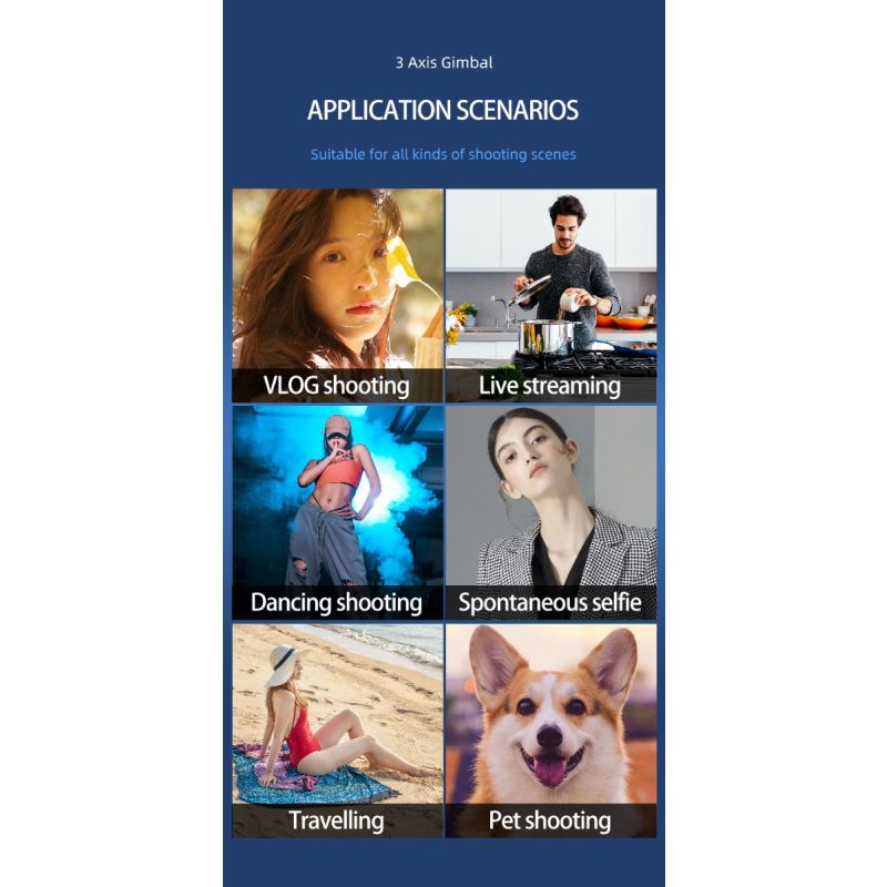 Stabilizator F10 Pro gimbal 3-osiowy podręczny do filmowania mobilnego kompatybilność z Android iPhone