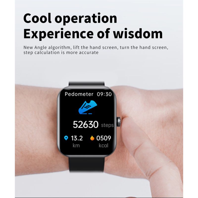 Smartwatch F57L z pomiarem Poziomu Cukru, Ciśnienia, Tętna i Temperatury, Monitor Sportowy 1.91 Cala