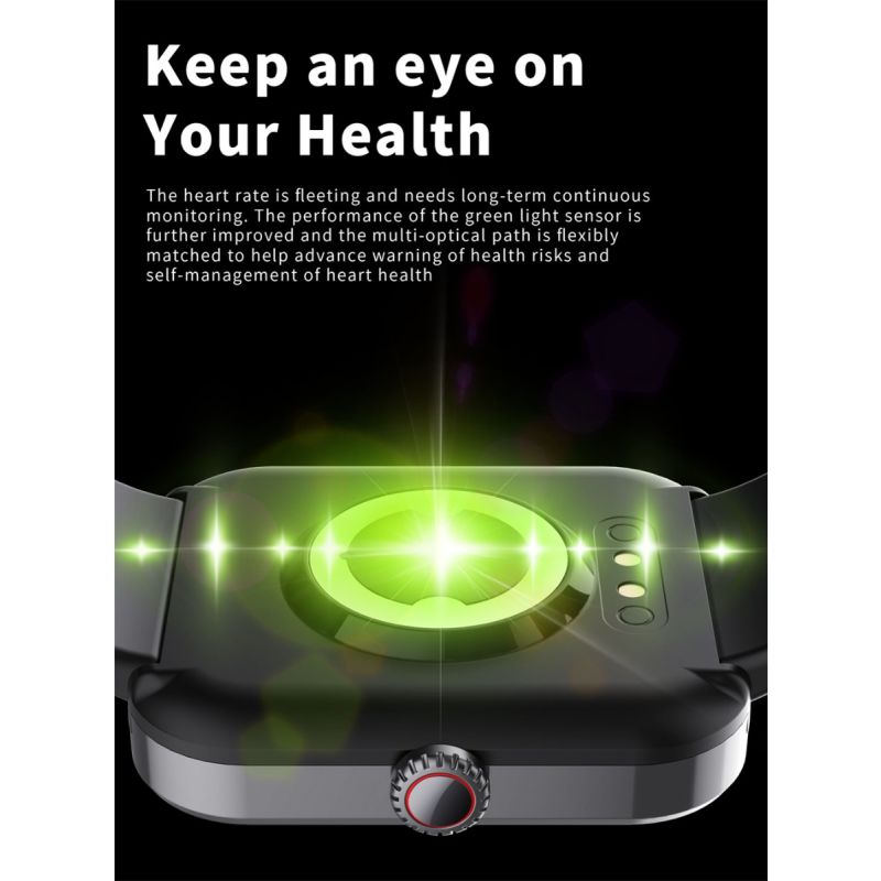 Smartwatch F57L z pomiarem Poziomu Cukru, Ciśnienia, Tętna i Temperatury, Monitor Sportowy 1.91 Cala