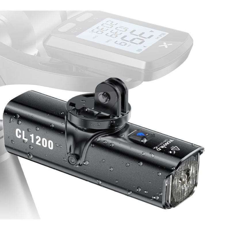 TOWILD CL1200 lampa rowerowa LED 1200LM wodoodporny reflektor USB 4000mAh idealny do jazdy nocą bezpieczeństwo