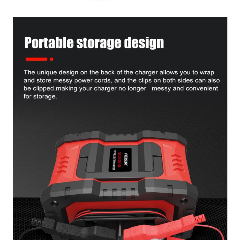 FOXSUR 20A przenośna ładowarka samochodowa 12V 24V AGM LiFePO4 automatyczna naprawa niezawodne działanie