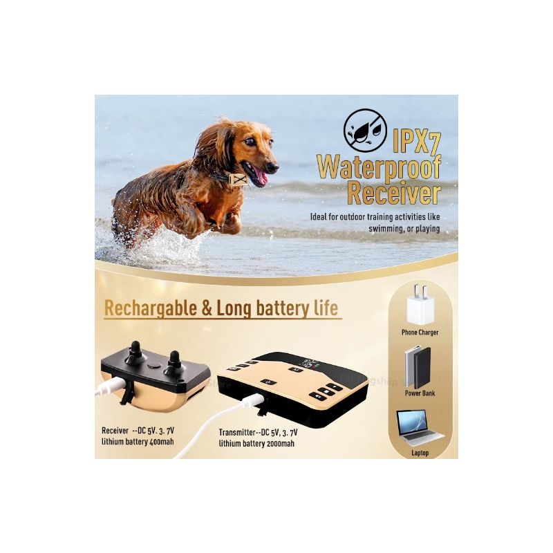 Bezprzewodowe Elektroniczne Ogrodzenie dla Psów i Obroża Szkoleniowa dla Psów Komfortowe Szkolenie Zwierząt