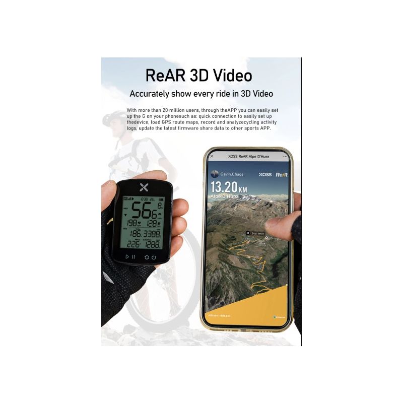 XOSS G+ G2 komputer rowerowy GPS z wyświetlaczem 2,2 cala i synchronizacją STRAVA na przygodę i trening