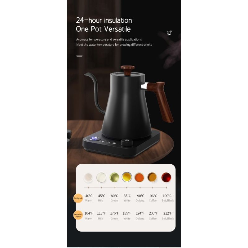 Czajnik elektryczny 1200 W gęsia szyja z regulator temperatury precyzyjne zalewanie szybkie nagrzewanie