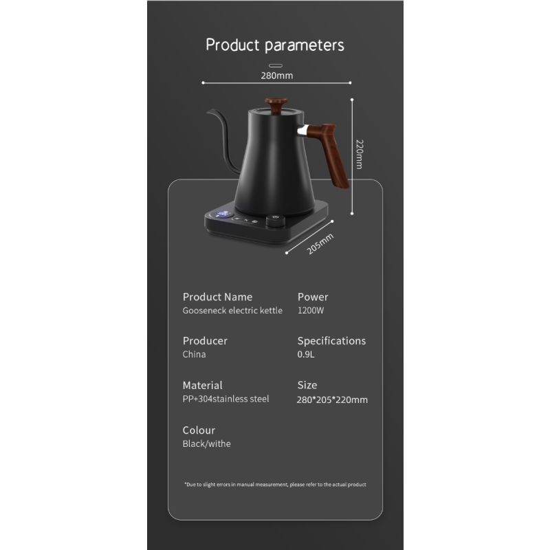 Czajnik elektryczny 1200 W gęsia szyja z regulator temperatury precyzyjne zalewanie szybkie nagrzewanie
