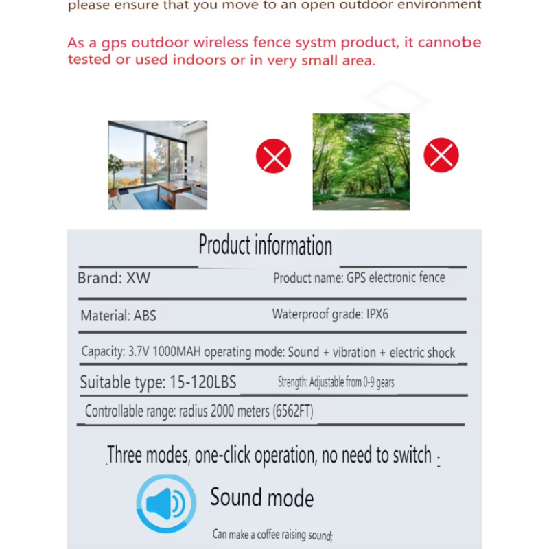 System Bezprzewodowego Ogrodzenia GPS dla Psów z Obrożą OLED i Automatyczną Kontrolą Szczekania  Duży Zasięg