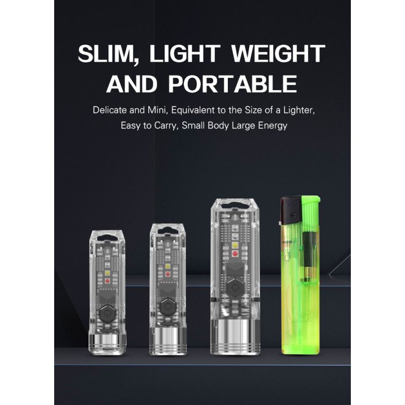 GT13 TIKI Mini Brelok do Kluczy Oświetlenie Przenośne 1000 Lumenów Światło UV Na Zewnątrz Latarka 62g