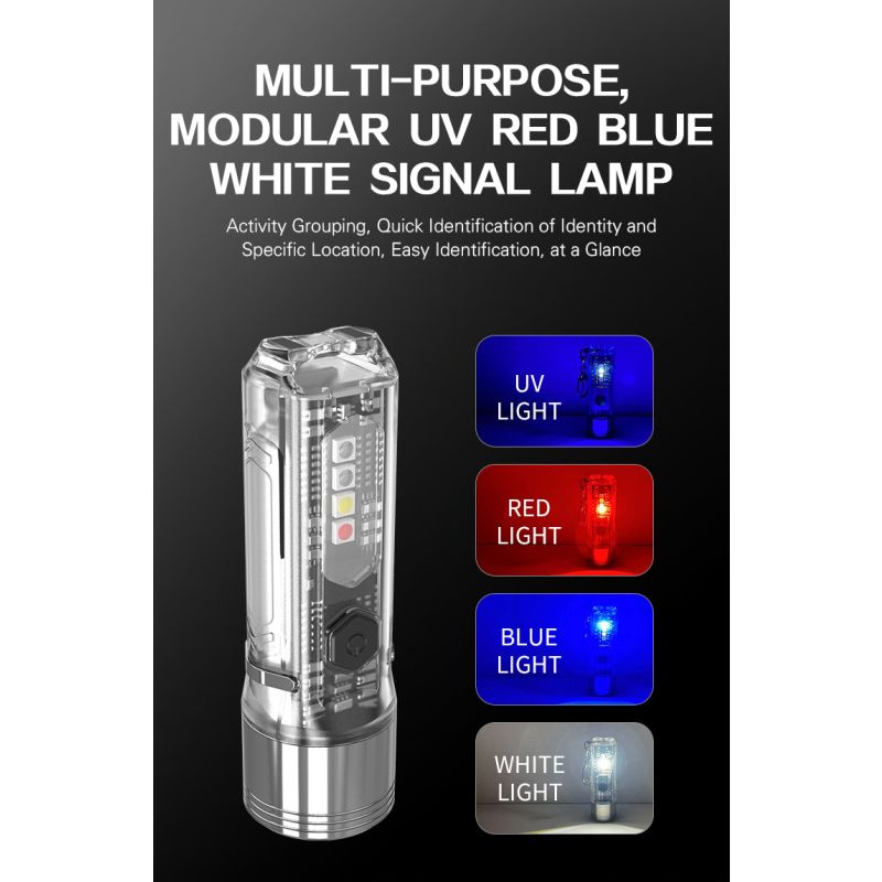 GT13 TIKI Mini Brelok do Kluczy Oświetlenie Przenośne 1000 Lumenów Światło UV Na Zewnątrz Latarka 62g